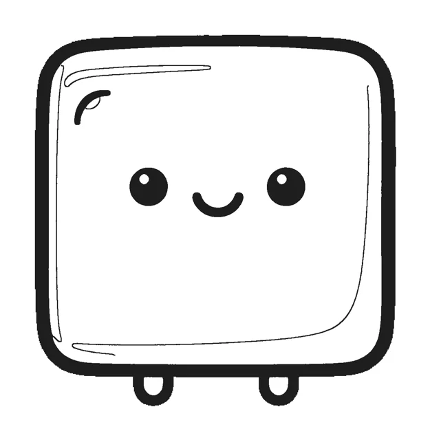 Chocolate Bar paper squishy template, black and white coloring version